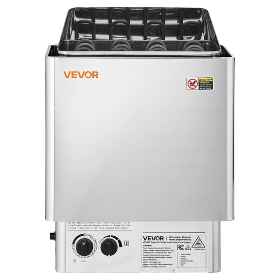6KW 240V Electric Sauna Heater Stove with Pre Drilled Bracket for 176.5 to 317.8 CU FT Sauna Rooms Home Commercial Leisure Venues