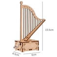 thumbnail image 3 of Caja de música de arpa hecha a mano con rompecabezas de madera 3D para niños, 3 of 5
