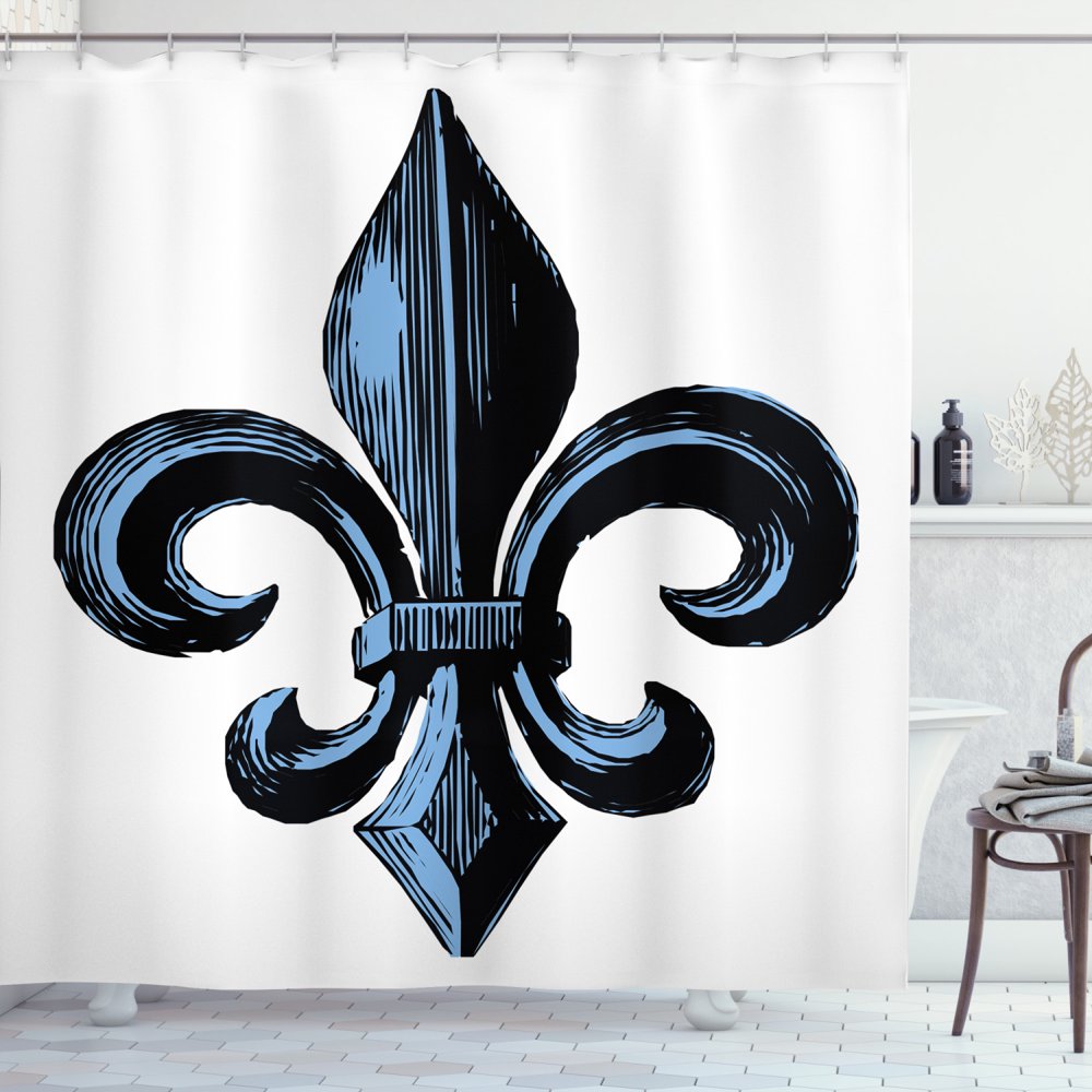 Fleur De Lis Shower Curtain, Antique Victorian Motif Closeup with
