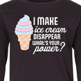 thumbnail image 4 of Inktastic I Make Ice Cream Disappear What's Your Power Long Sleeve Youth T-Shirt, 4 of 5