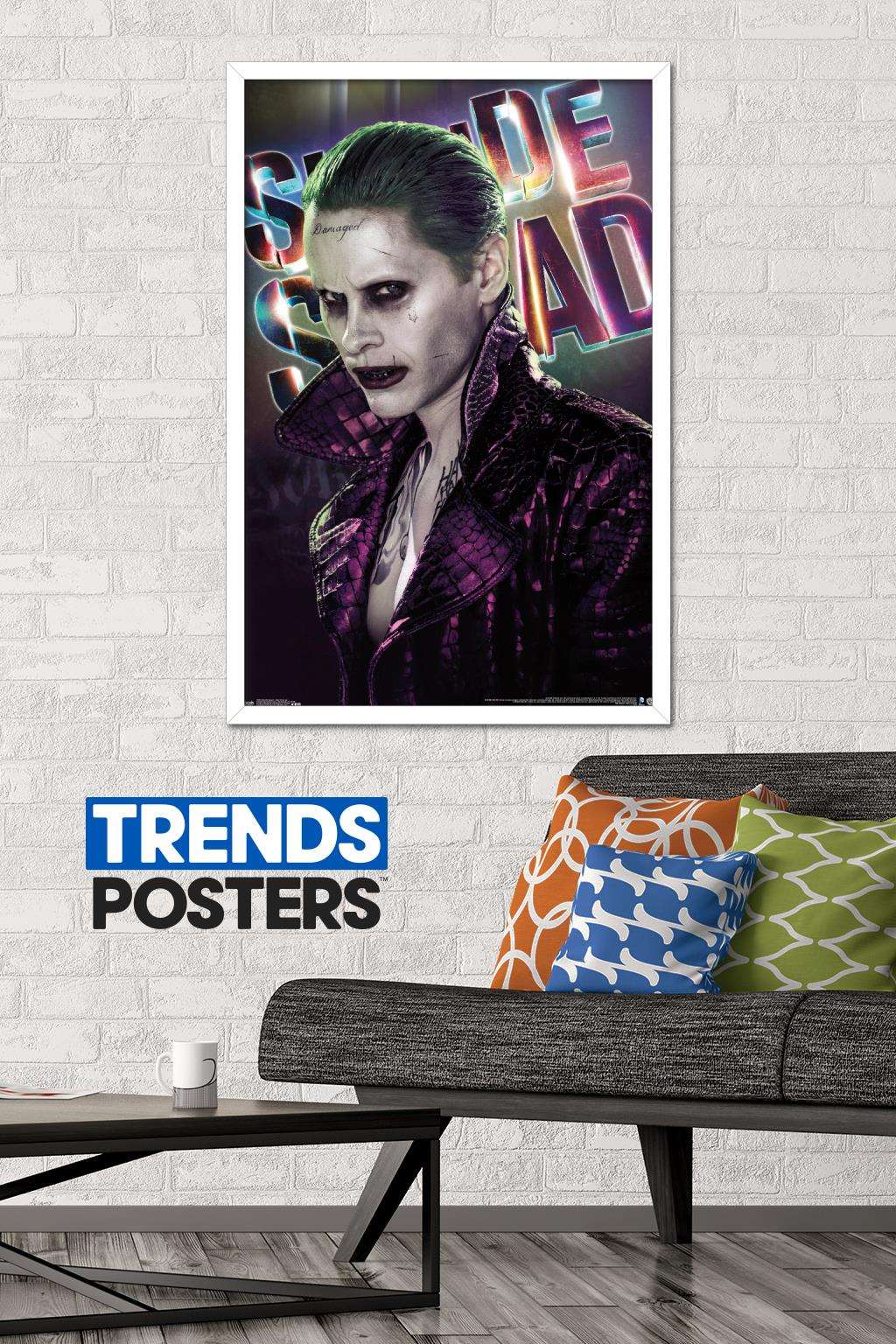 DC Comics Movie - Suicide Squad - Joker Close-Up Wall Poster, 22.375" x 34", Framed