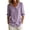 Purple, variant on Venzia Women's Striped Peter Pan Collar Blouse, 3/4 Puff Sleeve Button Down Casual Shirt, Elegant Loose Fit Tunic Top