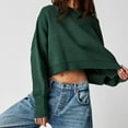 thumbnail image 2 of Vrorvz Lightweight Knitted Sweater for Women Solid Color Crew Neck Long Sleeve Pullover Blouse Casual Trendy Cropped Tops, 2 of 6