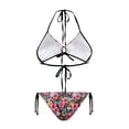 thumbnail image 2 of Chririnla Tropical Hibiscus & Dragonfly Print Halter Neck Bikini Set - Sexy Tie Side Two Piece Swimsuit for Beach Vacation & Pool Party, XS-2XL, 2 of 9