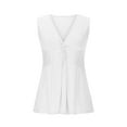 thumbnail image 3 of Jalioing Summer V Neck Tank Tops for Women Casual Flowy Sleeveless Tunic Shirt Fashion Solid Color Tees Tops, 3 of 9