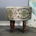 thumbnail image 3 of Natural Geo Multicolored Gray Decorative 16" Round Stool, 3 of 5