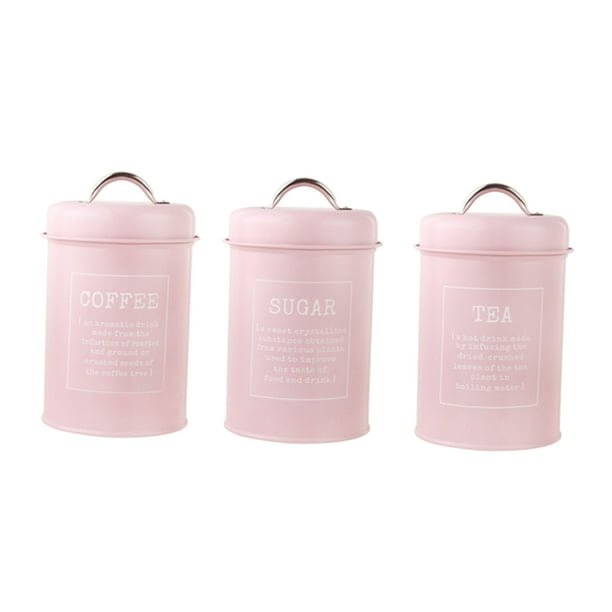 Tarros de almacenamiento de cocina Sunnimix juego de Botes Herméticos de 3 Piezas rosa
