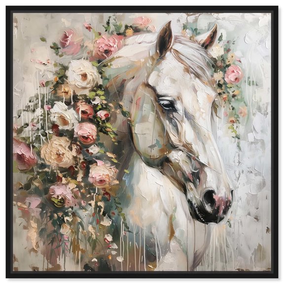 Dreamscape Horse Canvas Horse Wall Art by Art Remedy, Black Frame, 12" x 12"