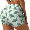 thumbnail image 2 of Sigee Sea Turtle Print Women's High Waist Workout Shorts - Squat Proof, Tummy Control, Yoga and Gym Activewear-X-Large, 2 of 9