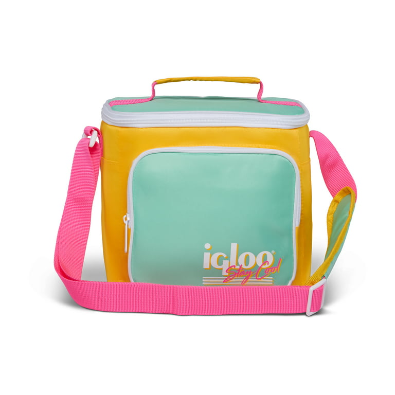 Igloo 90s Retro Collection Square Neon Lunch Box Cooler Bag, Yellow 