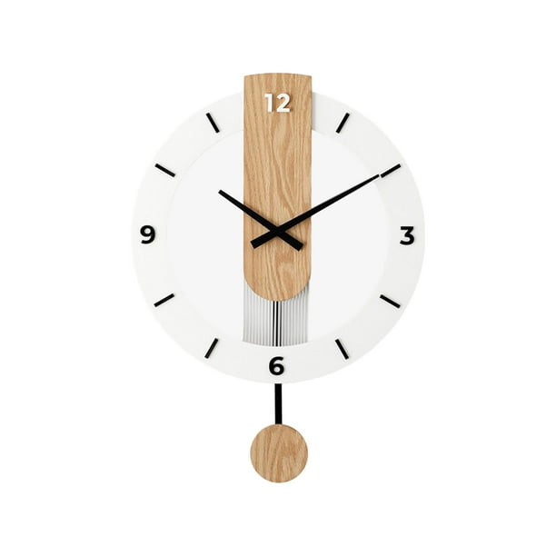 Reloj de pared de madera y cristal, decoración de pared, 40x55cm, decoración decorativa silenciosa para Números arábigos