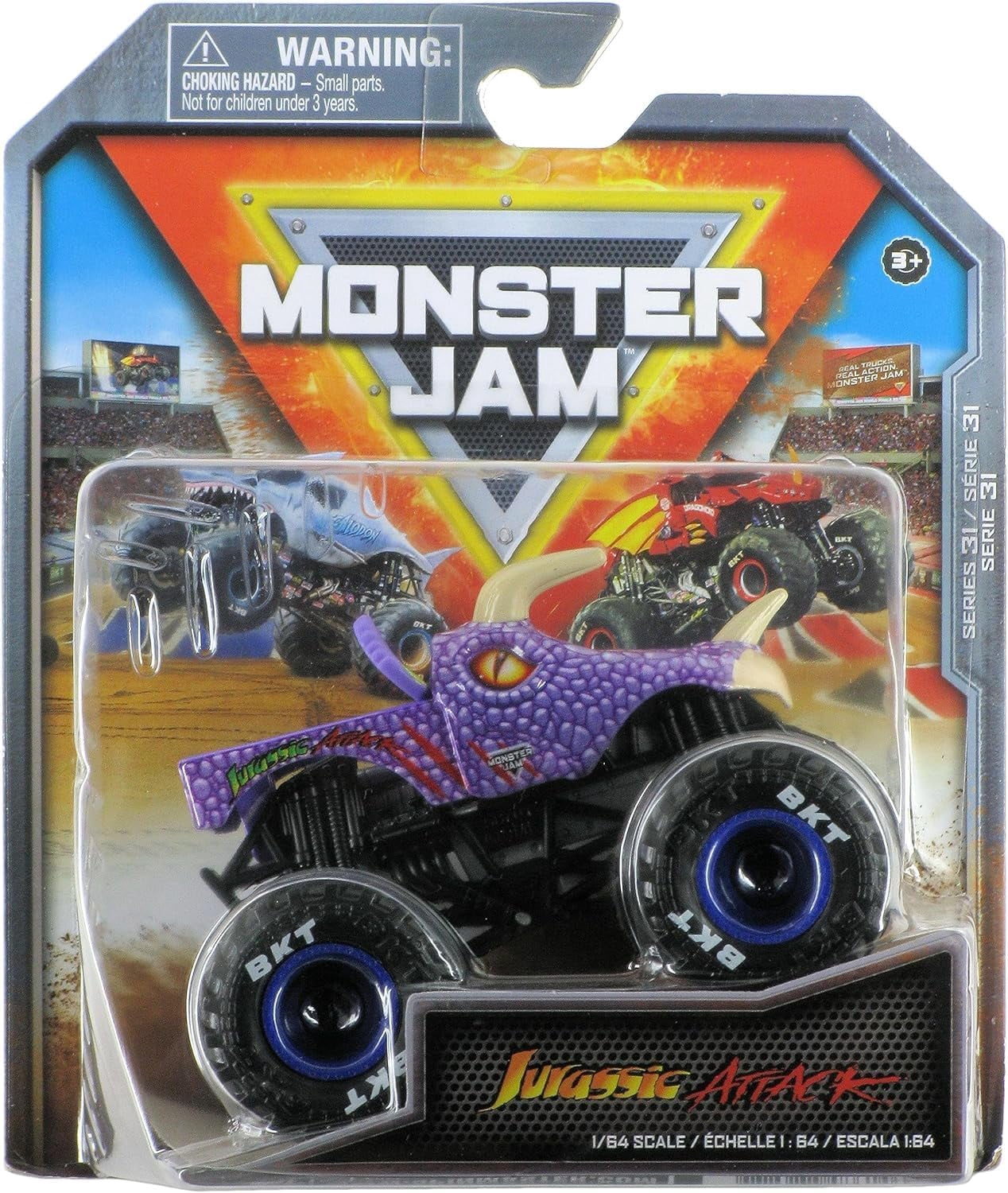 Monster jam Velociraptor & Jurassic Attack 1:64 Diecast Truck Bundle