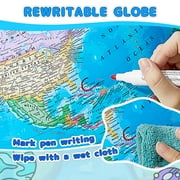 BSHAPPLUS 8 Globe,Globe of the World with Stand,360 Spin World Globe for Kids Learning,World Globes for Adults