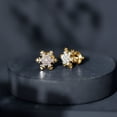 thumbnail image 5 of Rosec Jewels Snowflake Earrings for Women - Certified Moissanite Stud Earrings with Screw Back (D-VS1 Quality) - Ready to Gift, 18K Yellow Gold, 5 of 9