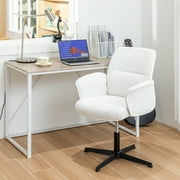 Homy Casa Office Desk Chair, Swivel Height Adjustable Wide Seat Computer Task Vanity Chair for Home Office, Beige