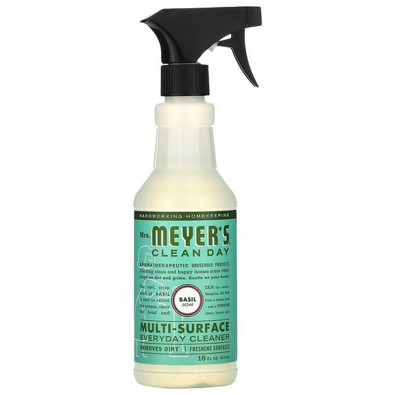 Mrs. Meyers Clean Day, Multi-Surface Everyday Cleaner, Basil Scent, 16 fl oz Pack of 4