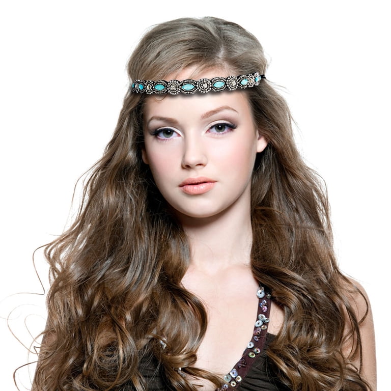 Peaoy 5PCS Rhinestone Headbands, Handmade Crystal Hair Bands  display picture 1