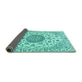 thumbnail image 2 of Ahgly Company Indoor Square Medallion Turquoise Blue Traditional Area Rugs, 6' Square, 2 of 4