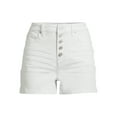 thumbnail image 5 of Time and Tru Women's Button Fly Denim Shorts, 3.5" Inseam, Sizes 2-20, 5 of 5