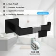 thumbnail image 5 of Matte Black Bathroom Hardware Set,5-Piece Towel Bar Ring Set Wall Mount Bathroom Accessories Include 23.6 inch Towel Bar,Towel Rack Ring,Toilet Paper Holder,2*Robe Hook, 5 of 6