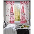 thumbnail image 3 of Valentine's Day Sheer Curtains 54 Inch Length 2 Panels Set for Living Room/Bedroom, Pink Love Gnomes Roses Romantic White Kitchen Curtains Grommet Semi-Sheer Curtains Window Treatments 42"x54"x2, 3 of 7