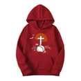 thumbnail image 3 of Chandails à Capuchon Rouges à Manches Longues pour Femmes Hiver Automne Survêtement Athlétique Vacances Heureuses Halloween Jogger avec Capuche s Ensembles Chandail en Molleton Femmes 2025 Vêtements Mode m, 3 of 5