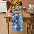 thumbnail image 2 of Navy Blue Coastal Table Runner 72 Inches, Summer Beach Nautical Starfish Coral Vintage Bed Runner Dresser Scarves Tabletop for Indoor Outdoor Parties/Ceremony/Banquet, 13" x 72", 2 of 8
