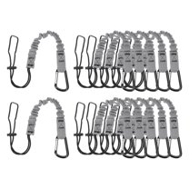 Retractable Tool Lanyard with Single Aluminum Buckle and Adjustable Loop End, Safety Fall Protection Tools Leash Gray 2ft