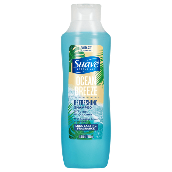 Suave Ocean Breeze Refreshing Shampoo, Sea Algae Extract & Vitamin E, 22.5 FL OZ