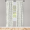 thumbnail image 3 of Ambesonne Botany Curtains, Simple Olive Branch Pattern, Pair of 28"x63", White Pastel Green, 3 of 5