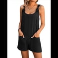 thumbnail image 1 of Mono de Verano Sin Mangas para Mujer, Holgado y Ajustable, Ideal para Playa, Viajes y Vacaciones, con Bolsillos. Negro M, 1 of 8