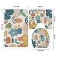 thumbnail image 3 of Beige Pioneer Flower and Leaf Pattern Bathroom Rugs Sets 3 Piece,Toilet Cover Set,Absorbent Non Slip Bathroom Mats Sets with U-Shaped Contour Rug Toilet Rug Set, 3 of 5