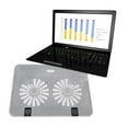 thumbnail image 2 of EeaseCA 1Pc 15.6 Inches Adjustable Heat Dissipation Laptop Stand Notebook Cooling Support with Fan Notebook Computer Cooling Holder (White), 2 of 8