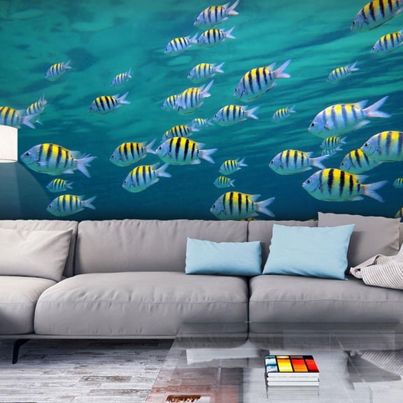 Tiptophomedecor Landscape Wallpaper Wall Mural - Underwater Landscape - Caribbean