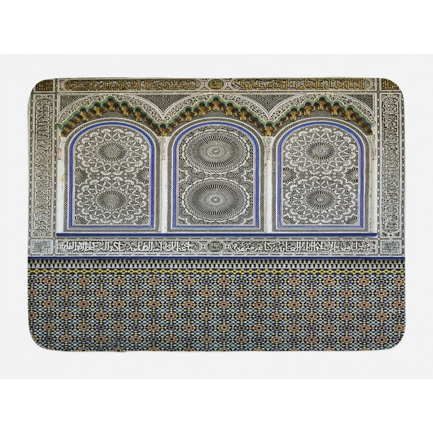 Arabian Bath Mat, Nostalgic Moroccan Architecture Stone Carving and