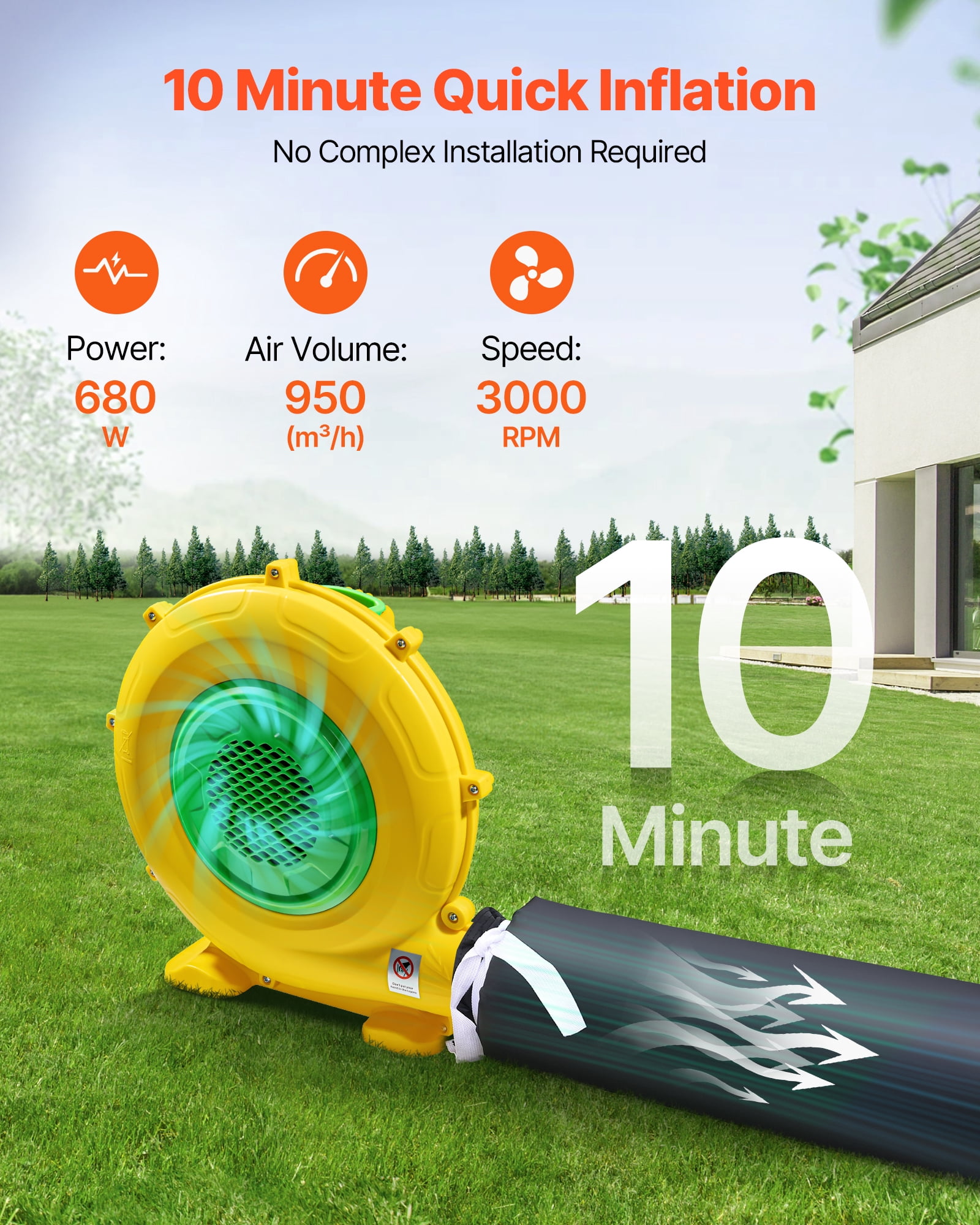 VEVOR Inflatable Nightclub, 16.4 x 13.1 x 12.5 ft Inflatable Party Tent with 680W Blower & Sandbag, Ventilated Blow up Night Club with 2 Windows, Air Cube House for Event Birthday Wedding Party