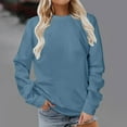 thumbnail image 2 of Gerichy Long Sleeve Tops for Women Solid Sweatshirt Pullover for Women, Long Sleeves Color Tunic Tops Crewneck Hoodless Tunic Tops Casual Sweatshirt, 2 of 4