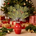 thumbnail image 2 of Christmas Decorations for Tree Artificial Simulation Pines Needles One Fake Pines Branches Christmas Desktop Decoration Christmas Red Fruit Pines Needles Christmas Decorations Table Decor, 2 of 6