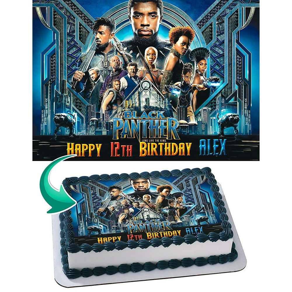 Black Panther - Edible Cake Topper - 11.7 x 17.5 Inches 1/2 Sheet rectangular - Walmart.com