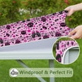 thumbnail image 6 of Pink Halloween Fantasy Pattern Square Fitted Tablecloth with Elastic Edge,Square Table Cover,Washable Elastic Table Cover for Home Kitchen Party Decor 36"x36", 6 of 6