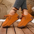 thumbnail image 4 of Dakaela Women's Slip on Casual Boat Shoes Lightweight Lace up Flat Walking Loafers Platform Wedge Office Work Shoes Orange 7.5, 4 of 8