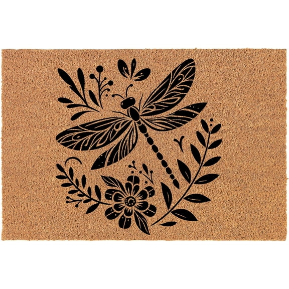 Welcome Doormat Door Mat Gift Stylized Dragonfly 16x24 inch