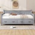 thumbnail image 2 of Twin Size Daybed with 2 Large Drawers, X-shaped Frame, Modern and Rustic Casual Style Daybed, Gray, 2 of 9