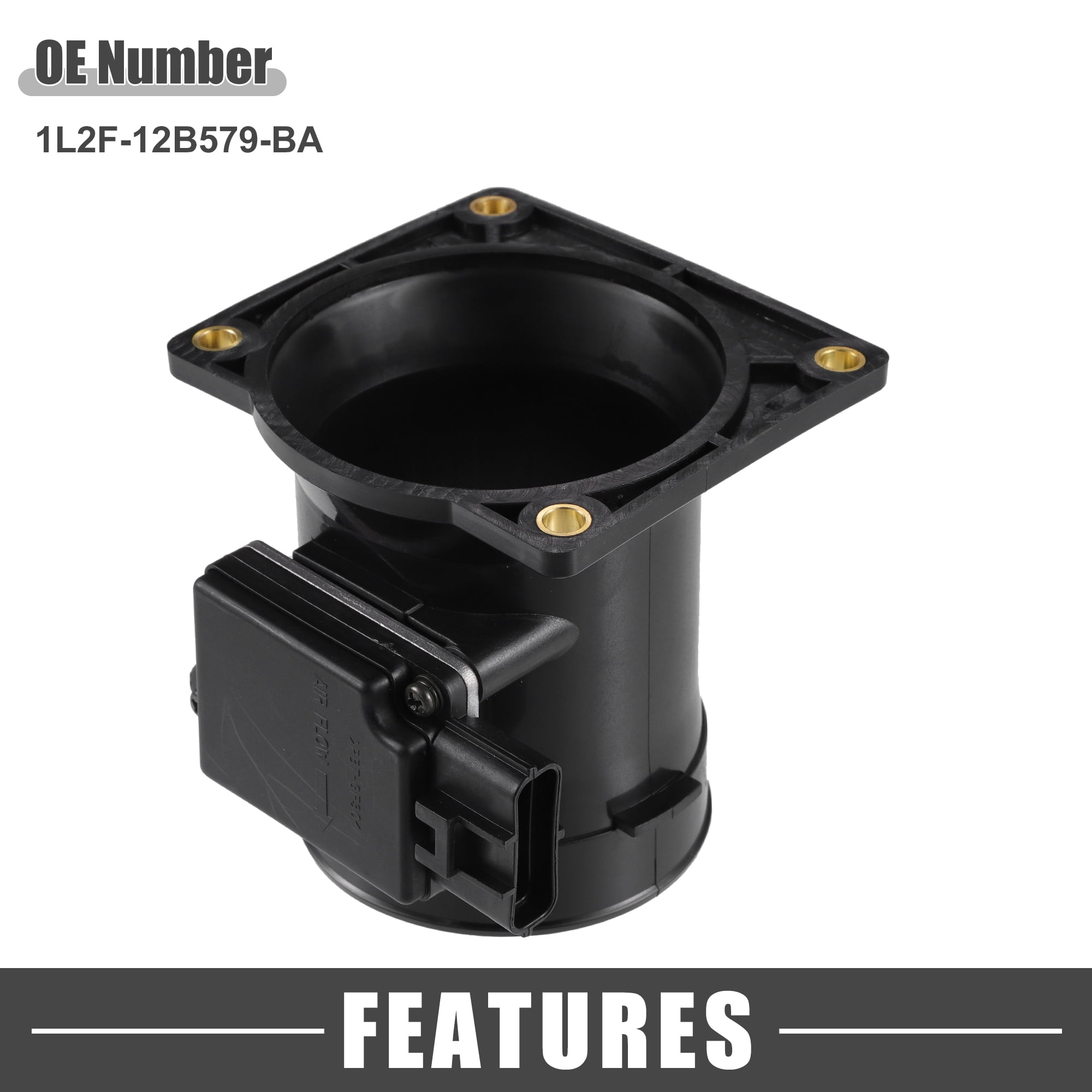 Unique Bargains MAF Sensor Assembly No.1L2F-12B579-BA MAF Mass Air Flow Sensor for Ford F-150 2004-2007 Plastic Black