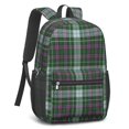 thumbnail image 2 of Green and Purple Checkered Pattern 17" School Backpacks for Teens,Waterproof Oxford Fabric,S-Shape Padded Straps for School,Travel,Hiking,Camping, 2 of 6