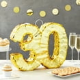 thumbnail image 2 of Gold Foil Number 30 Pinata for 30th Birthday Party Decorations, Anniversary Celebrations (Small, 16.5 x 13 x 3 In), 2 of 9