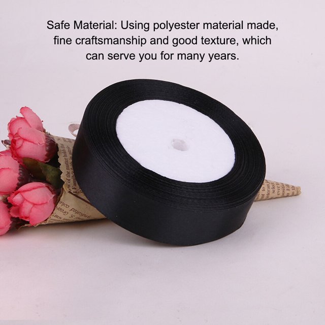 Gift Wrap Ribbon Wedding Clothes Making Supply Multi-color DIY Craft Accessories Festival Fabric Polyester Ribbons Box Ornaments Black 39