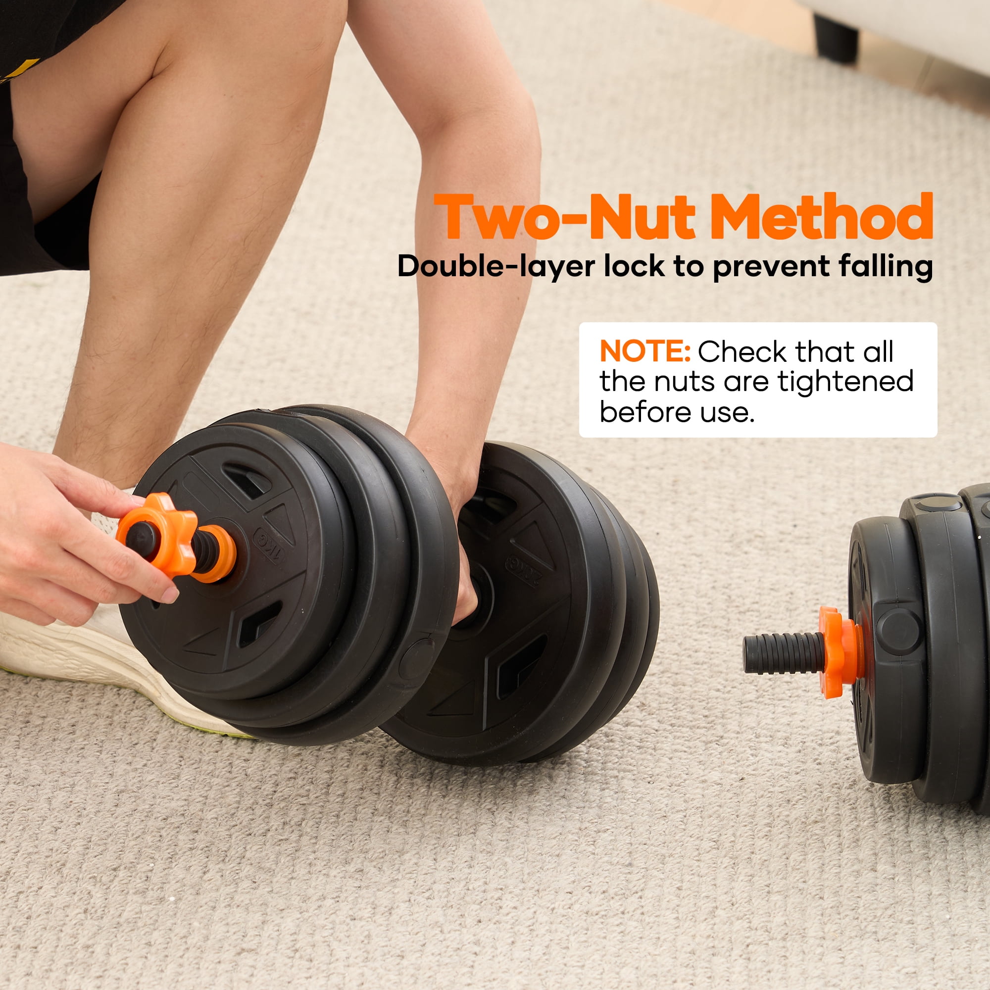 Naipo 44lb Adjustable Dumbbell Set 4 In 1 To Kettlebell Barbell and Push Up Stand Home Gym Weights Dumbbells for Beginners Youth Women Space Saving Workout Equipment
