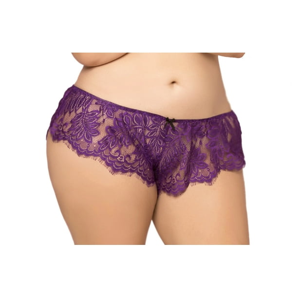 Lacy Line Lacy Line Plus Size Sexy Eyelash Lace Boyshort Panties