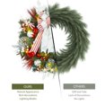 thumbnail image 4 of 30 Inch Pre-Lit Christmas Artificial Wreath,Lighted Christmas Garland with 40 LED Lights,Winter Wreaths with Bowknot Pine Cones for Front Door Window Wall Party Garden Decoration Red White, 4 of 9